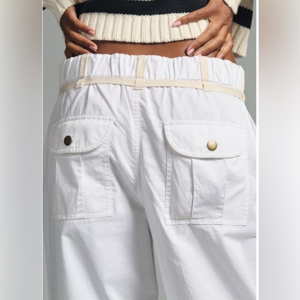 NWT Anthropologie Pilcro Low-Rise White Parachute Pants Size S $138 - Picture 5 of 7